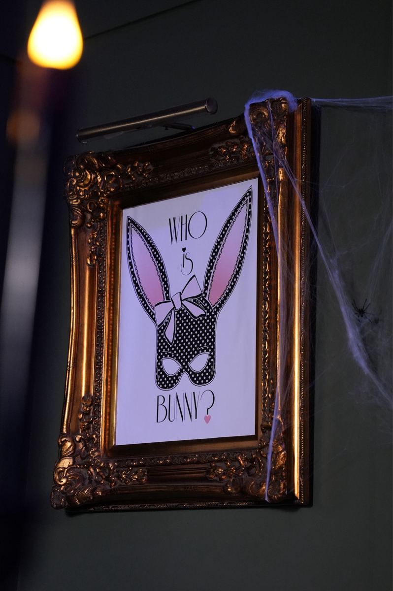 A gold frame asking Who is Bunny?
